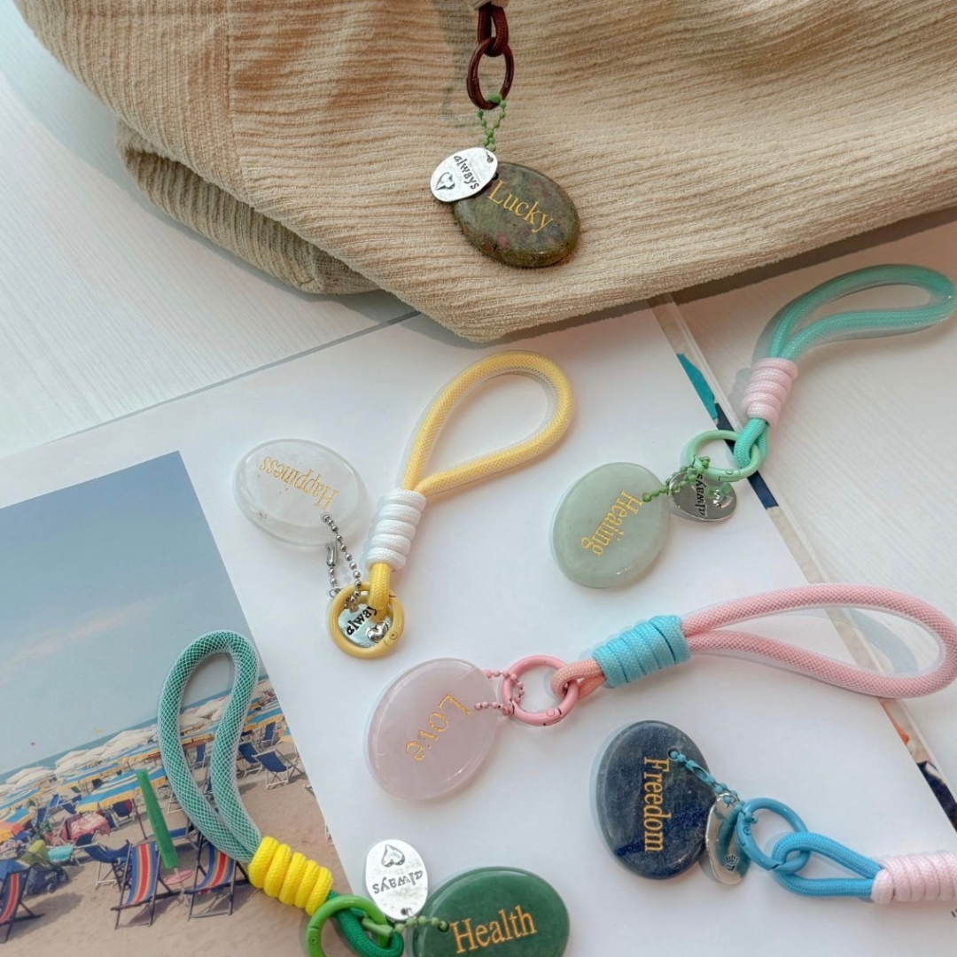Natural Crystal Worry Stone Bag Chain - Free Gift for More Than 3 Orders