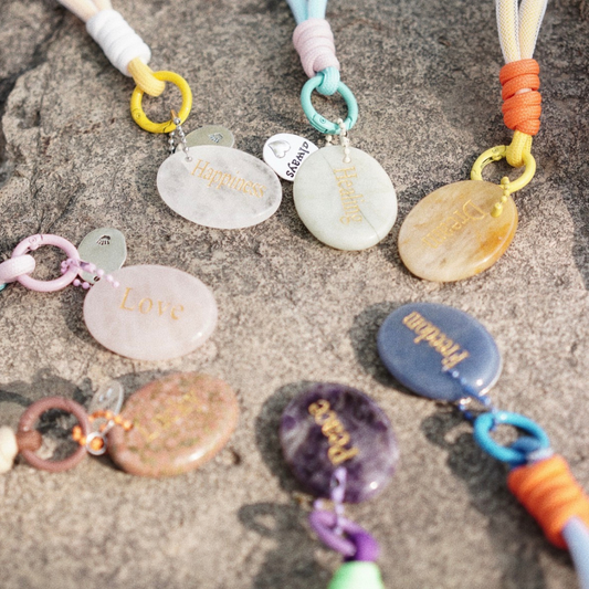 Natural Crystal Worry Stone Bag Chain - Free Gift for More Than 3 Orders