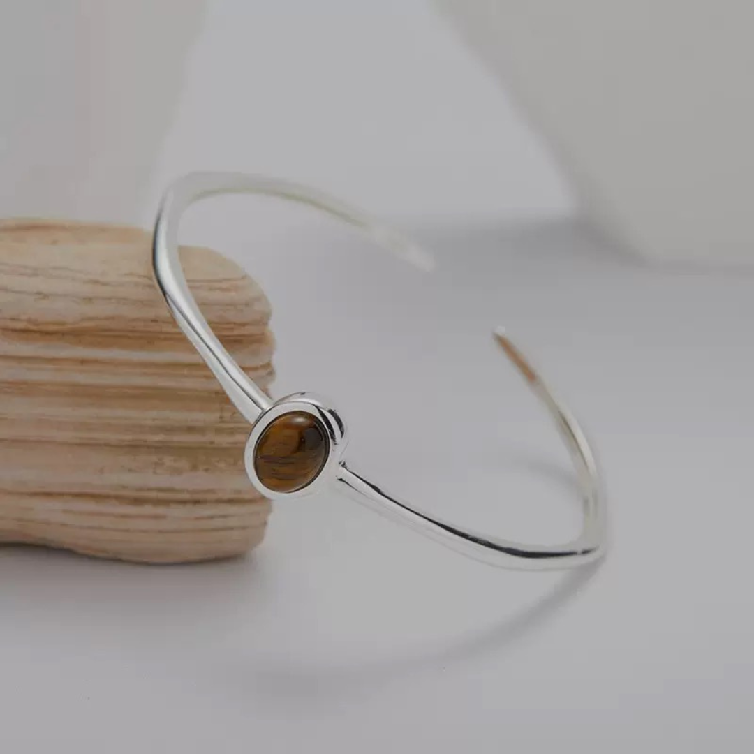 Natural Tiger Eye Silver Jewelry Set