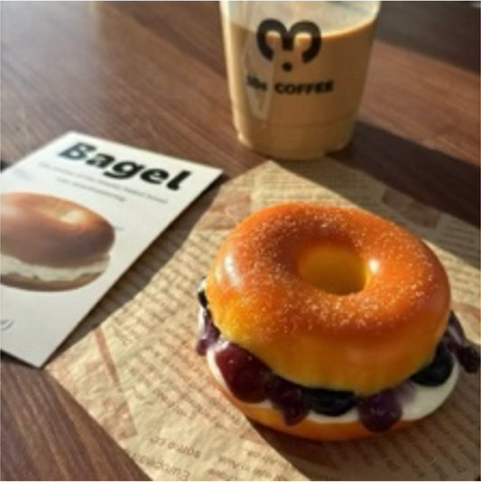 Blueberry and Cherry Bagel Taba Squishy Toy