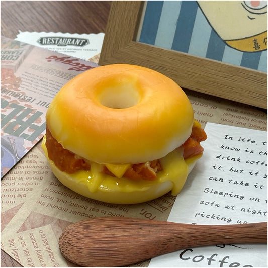 Chicken Cheese Bagel Taba Squishy Toy