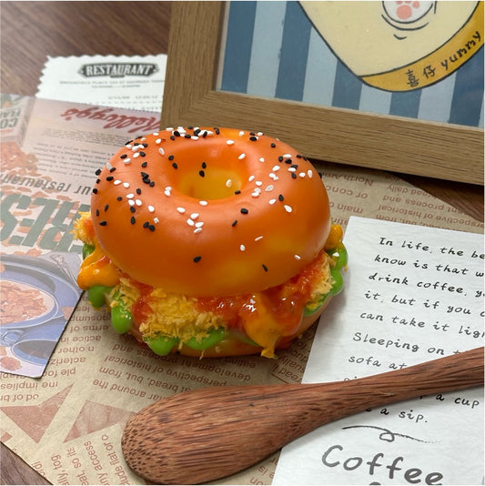 Fried Chicken Bagel Taba Squishy Toy