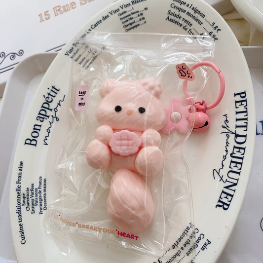Pink Squirrel Taba Squishy Toy