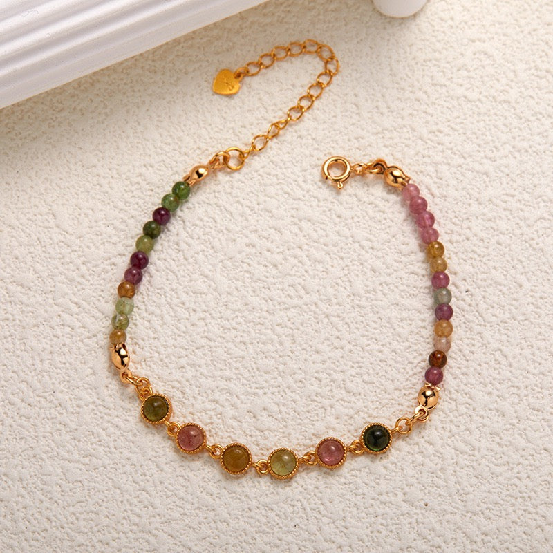 Natural Rainbow Tourmaline Bracelet