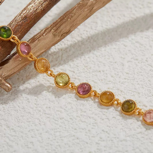 Natural Rainbow Tourmaline Bracelet