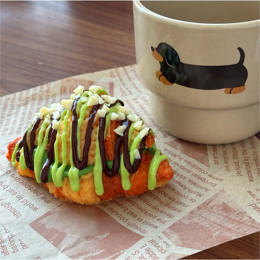 Pistachio Croissant Taba Squishy Toy